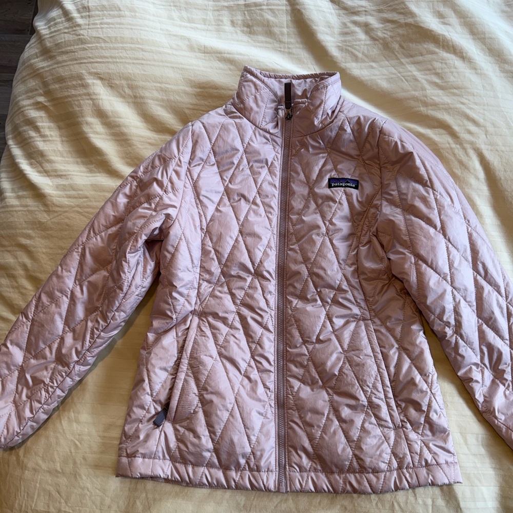 Patagonia Kids Girls Quilted Insulated Jacket Pink Floral Lined Size M 10